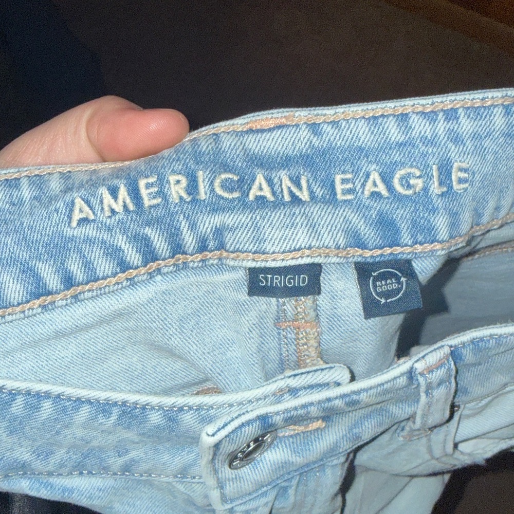 American Eagle jeans NWT STRIGD super high rise baggy wide leg ankle jeans 6 - Picture 8 of 10
